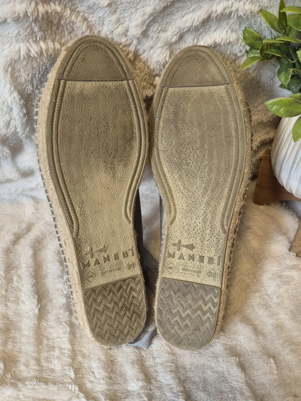 Manebi Hampton Double Sole Platform Espadrille Sneakers Grey Suede Size 8.5